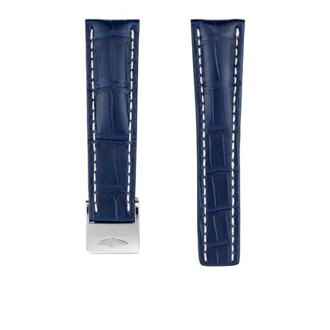 breitling alligator band|Breitling blue crocodile strap.